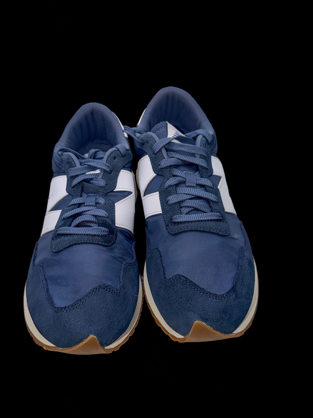 New Balance Men's Navy and White Classic Trainer with Gum Outsole